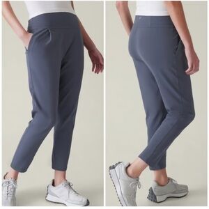 Athleta elation pants granite blue large tall NWT